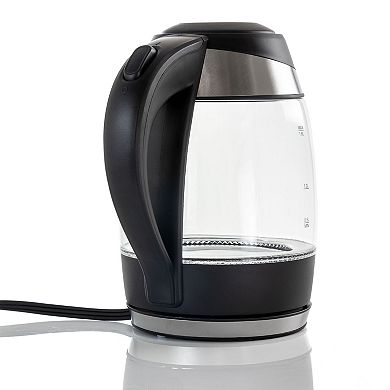 MegaChef 1.8-Liter Glass & Stainless Steel Electric Tea Kettle