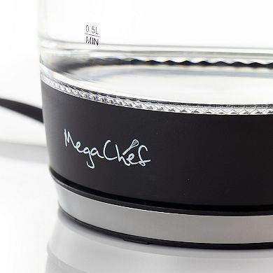 MegaChef 1.8-Liter Glass & Stainless Steel Electric Tea Kettle