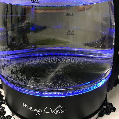 MegaChef 1.8-Liter Glass & Stainless Steel Electric Tea Kettle