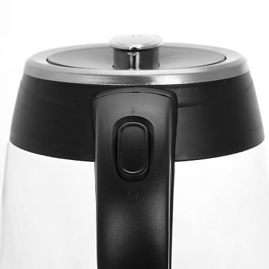 MegaChef 1.8-Liter Cordless Glass & Stainless Steel Electric Tea Kettle
