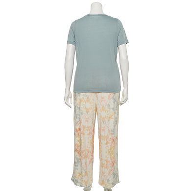 Plus Size Grayson Threads Short Sleeve Pajama Top & Pajama Pants Set