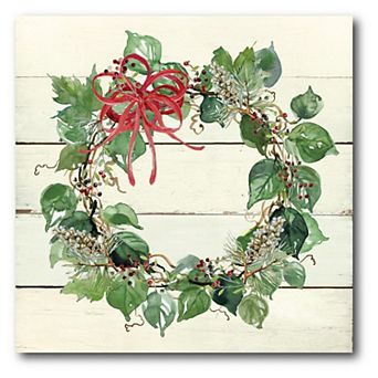 COURTSIDE MARKET Christmas Wreath Canvas Wall Art