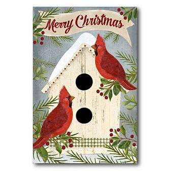 Courtside Market Cardinal Bird House Christmas Canvas Wall Art