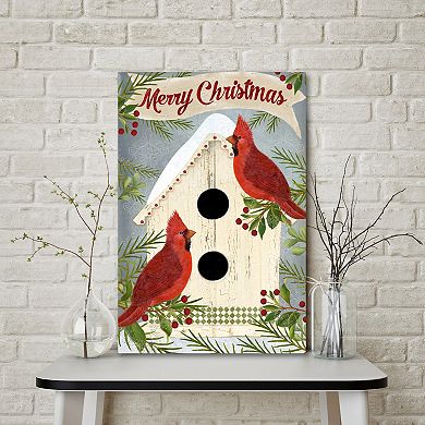 Courtside Market Cardinal Bird House Christmas Canvas Wall Art