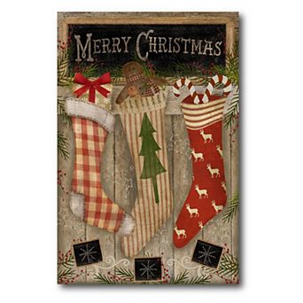 COURTSIDE MARKET Christmas Stockings Canvas Wall Art