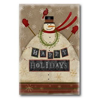 Courtside Market Happy Holidays Snowman Canvas Wall Art