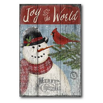 Courtside Market Cardinal Snowman Canvas Wall Art