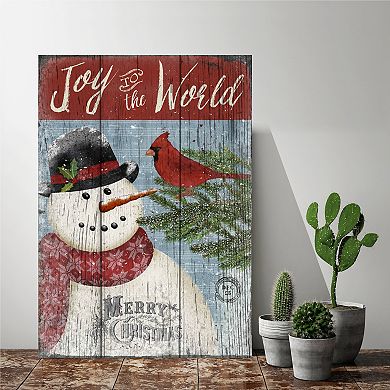 Courtside Market Cardinal Snowman Canvas Wall Art