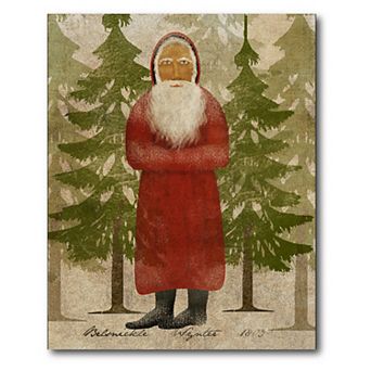 Courtside Market Santa In The Pines Christmas Canvas Wall Art