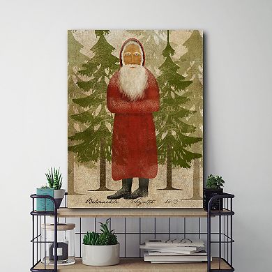 Courtside Market Santa In The Pines Christmas Canvas Wall Art