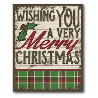 Courtside Market Plaid Christmas Canvas Wall Art