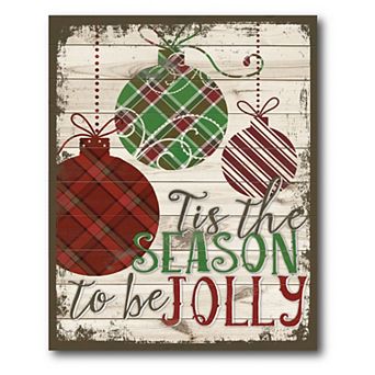 Courtside Market Tis the Season Plaid Christmas Canvas Wall Art