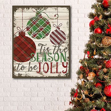 Courtside Market Tis the Season Plaid Christmas Canvas Wall Art