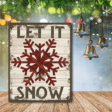 Courtside Market Plaid Snowflake Canvas Wall Art