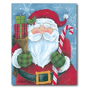 Courtside Market Santa & Candy Cane Christmas Canvas Wall Art
