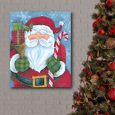 Courtside Market Santa & Candy Cane Christmas Canvas Wall Art