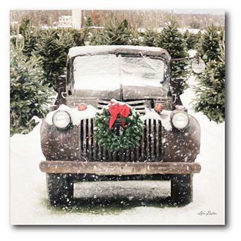 Courtside Market Vintage Truck Christmas Canvas Wall Art