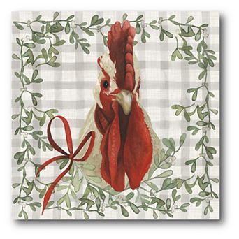 Courtside Market Rooster Holiday Canvas Wall Decor