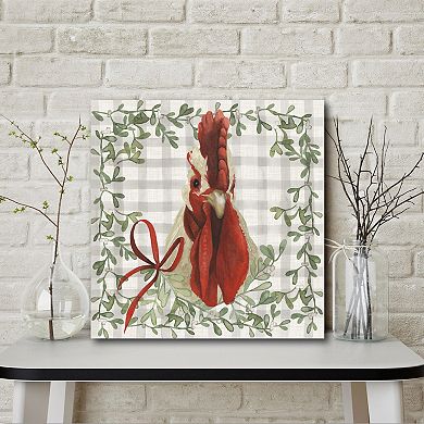 Courtside Market Rooster Holiday Canvas Wall Decor