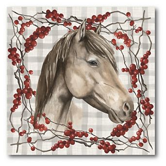 Courtside Market Horse Holiday Canvas Wall Decor