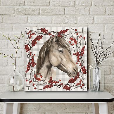 Courtside Market Horse Holiday Canvas Wall Decor