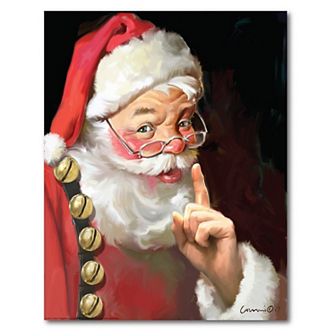 Courtside Market Shhh Santa Canvas Wall Decor