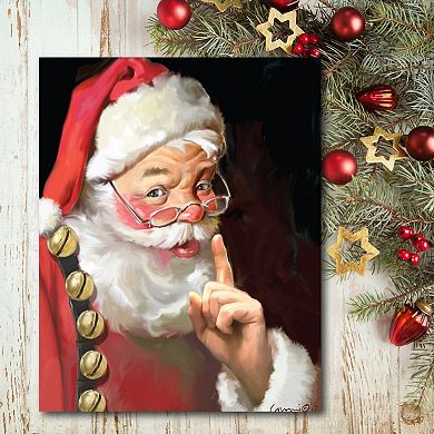 Courtside Market Shhh Santa Canvas Wall Decor