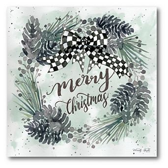 COURTSIDE MARKET Merry Christmas Pine Cone Canvas Wall Art