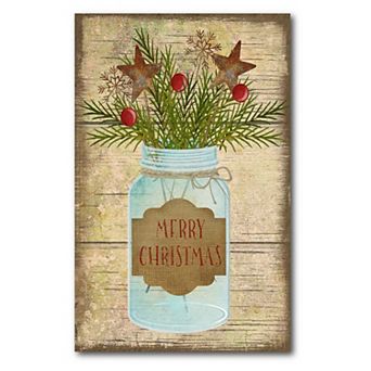 Courtside Market Merry Christmas Jar Canvas Wall Art