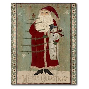 Courtside Market Santa & Snowman Christmas Canvas Wall Art