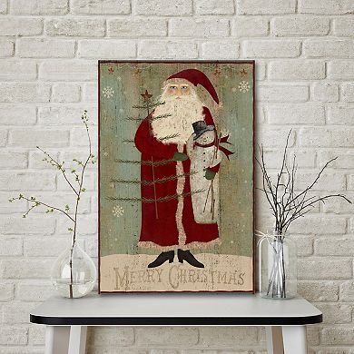 Courtside Market Santa & Snowman Christmas Canvas Wall Art