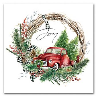 Courtside Market Joy Truck Wreath Canvas Wall Art