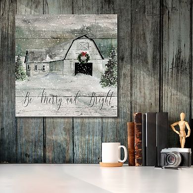Courtside Market Merry and Bright Barn Canvas Wall Art