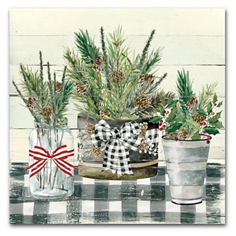 Courtside Market Christmas Gingham Canvas Wall Art