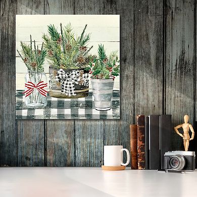 Courtside Market Christmas Gingham Canvas Wall Art