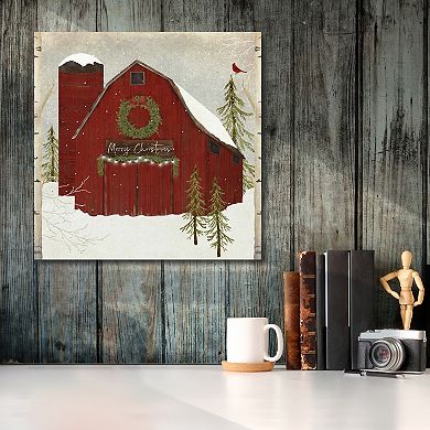 Courtside Market Snow Barn Canvas Wall Art