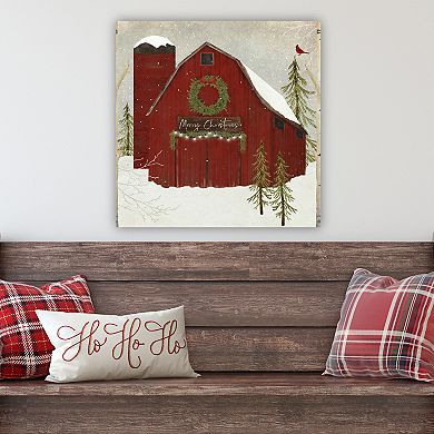 Courtside Market Snow Barn Canvas Wall Art