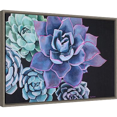 Amanti Art Succulent Framed Canvas Wall Decor