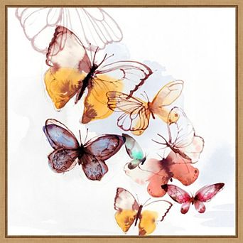 Amanti Art Butterfly Fly Away Framed Canvas Wall Decor