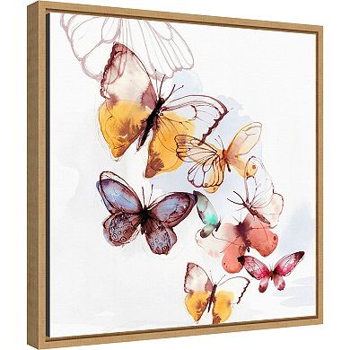 Amanti Art Butterfly Fly Away Framed Canvas Wall Decor