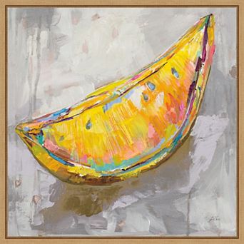 Amanti Art Lemon Wedge Framed Canvas Wall Decor