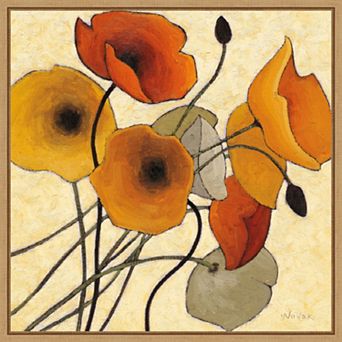 Amanti Art Pumpkin Poppies II Framed Canvas Wall Art