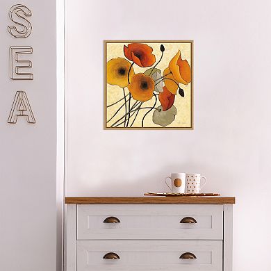 Amanti Art Pumpkin Poppies II Framed Canvas Wall Art