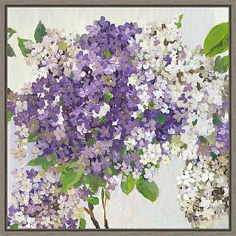 Amanti Art Purple Summer Hydrangea II Framed Canvas Wall Art