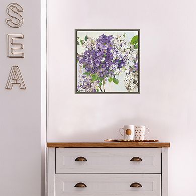 Amanti Art Purple Summer Hydrangea II Framed Canvas Wall Art