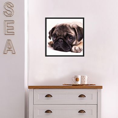 Amanti Art Sad Pug Framed Canvas Wall Art