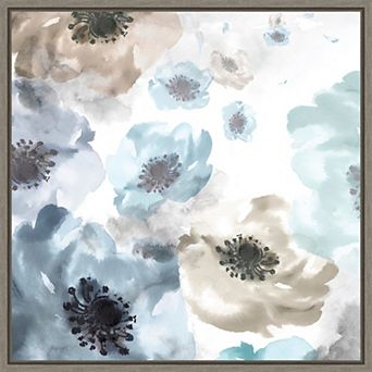 Amanti Art Soft Cascade I Floral Framed Canvas Wall Art