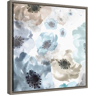 Amanti Art Soft Cascade I Floral Framed Canvas Wall Art