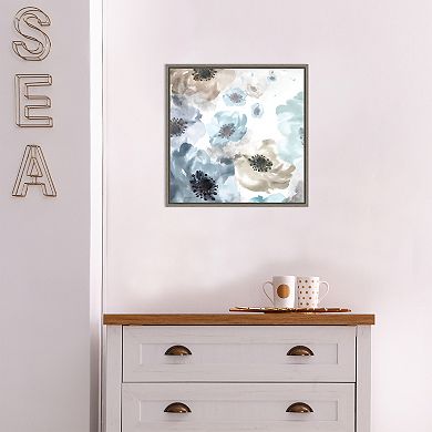 Amanti Art Soft Cascade I Floral Framed Canvas Wall Art