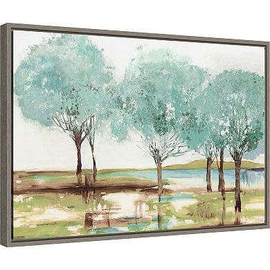 Amanti Art Summer Transition Trees Framed Canvas Wall Art
